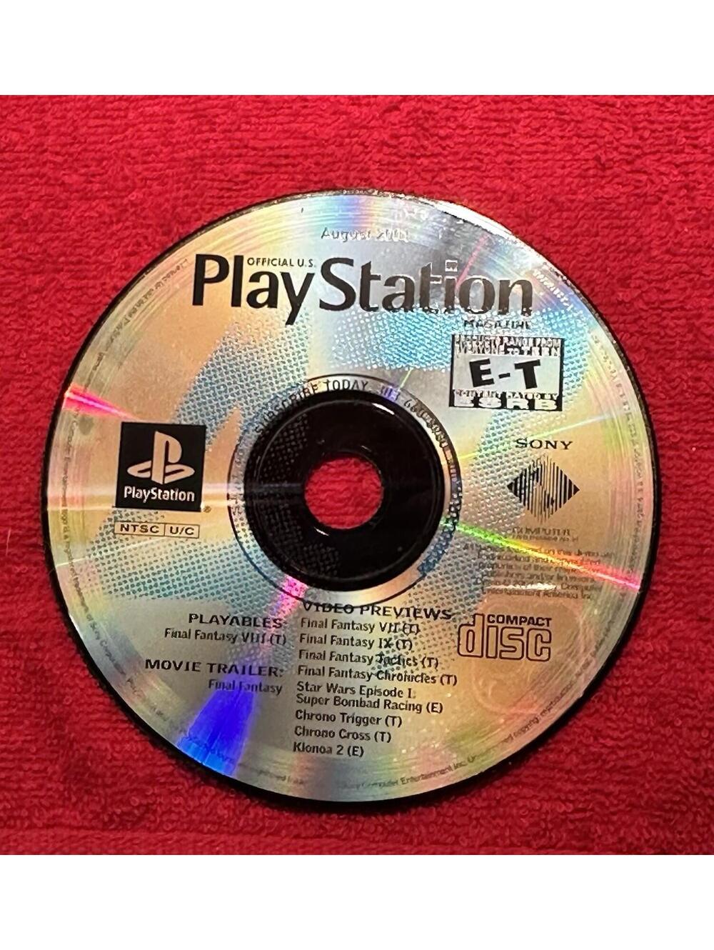 Official US Playstation Magazine Demo Disc Only PS1 August 2001 Issue 47 Works
